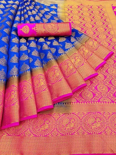 Elegant Art Silk Saree with Blouse piece For Women