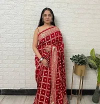 Chanderi Cotton Jacquard Zari Weaving Sarees with Blouse Piece-thumb2