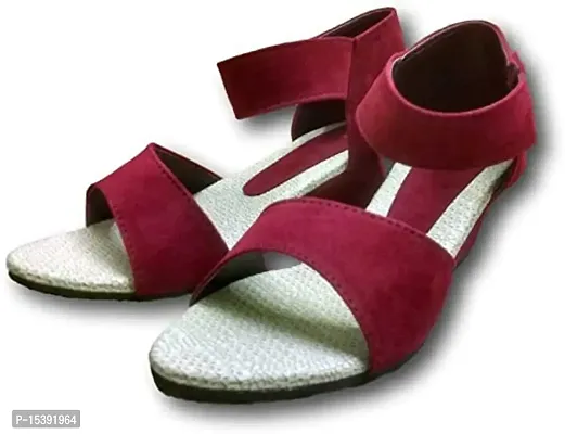 Women Red Wedges Sandal-thumb0