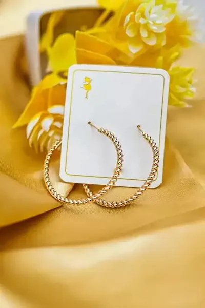 Stylish Alloy Hoop Earrings Earrings For Women Pair Of 1