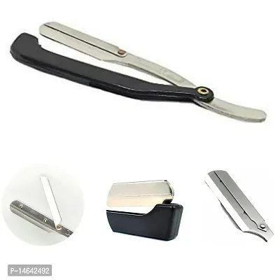 Xester barber Stainless Steel Straight Edge Barber Razor for Men (black)-thumb0