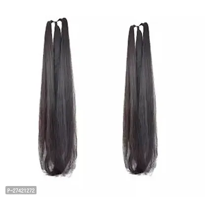 Black 30 INCH BLACK HAIR CHOTI EXTENTION /Synthetic Hair Extensions Parandi Choti Hair For Women Artificial Choti Hair Choti Extension Hair Accessories | For Women  girls PACK OF 2-thumb0