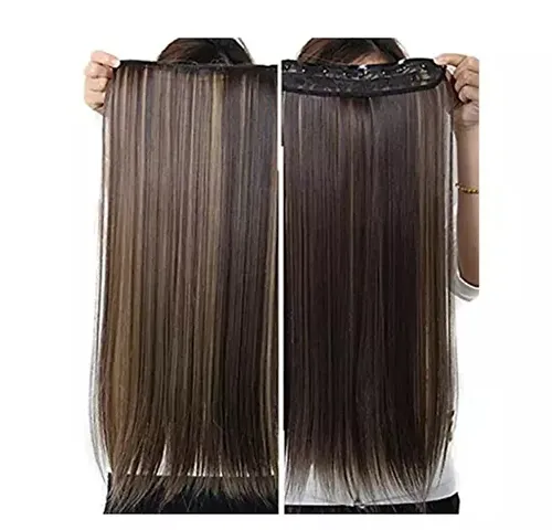 Straight Hair Extensions in High Temperature Synthetic Fiber in 24 inch