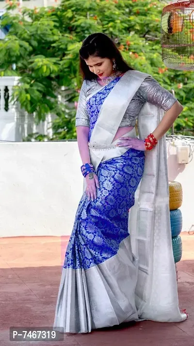 Stylish Fancy Jacquard Banarasi Silk Saree With Blouse For Women