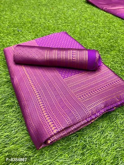 Stylish Purple Banarasi Silk Women Saree with Running Blouse For Women-thumb4