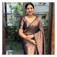 Stylish Kanjeevaram Silk Women Saree with Running Blouse For Women-thumb3
