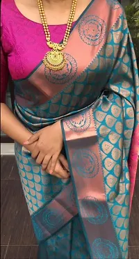 Designer Art Silk Jacquard Saree with Blouse Piece-thumb1