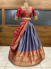 New Trendy Party Wear Half Saree With Blouse and Dupatta-thumb1