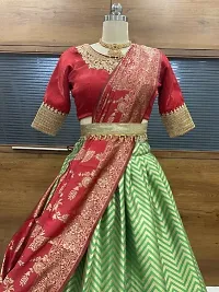 New Trendy Party Wear Half Saree With Blouse and Dupatta-thumb2