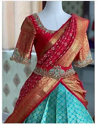 New Trendy Party Wear Half Saree With Blouse and Dupatta-thumb2
