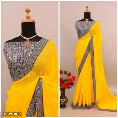 Stylish Fancy Designer Georgette Saree With Blouse Piece For Women-thumb0