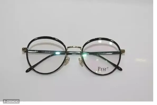 Optexia Unisex Fashinable Round Shape Spectacle Eyeglasses Frame Black Eyewear-thumb0