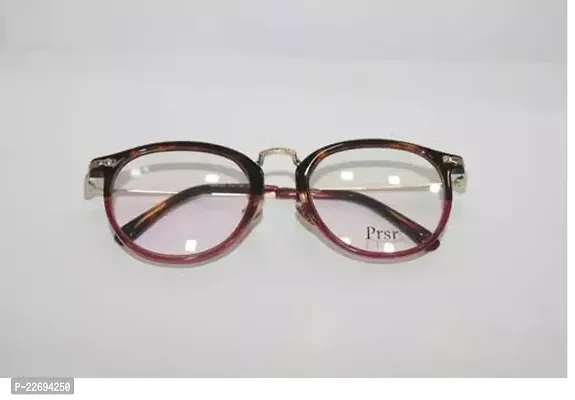 Optexia Unisex Round Shape Spectacle Eyeglasses Frame Maroon Eyewear