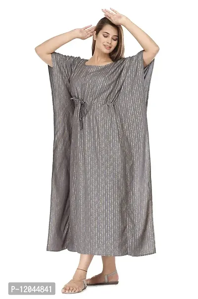 Jemor Rayon Grey Color Kaftan Kurta/Dress for Women-thumb3