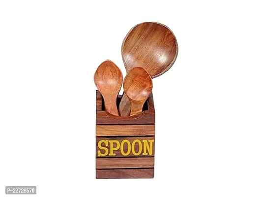 Useful Wooden Holder Stand For Spoons