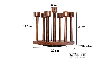 Useful Glass Holder for 6 Glasses Sheesham Wood Glass Stand for Kitchen Dining Table Glass Holder Round Glass-thumb1