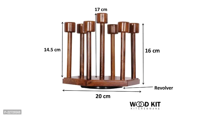 Useful Glass Holder for 6 Glasses Sheesham Wood Glass Stand for Kitchen Dining Table Glass Holder Round Glass-thumb2