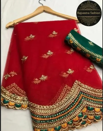 Attractive Georgette Embroidered Sarees with Blouse piece