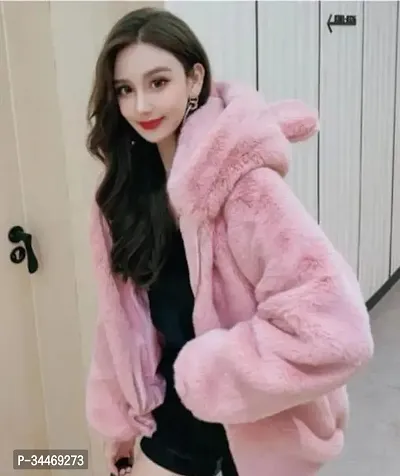 Comfortable Pink Wool Jackets For Women-thumb0