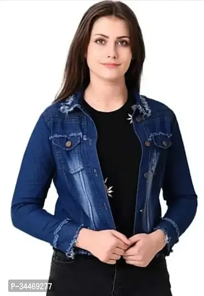 Comfortable Blue Denim Jackets For Women-thumb0