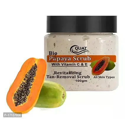 Natural Papaya Scrub Revitalizing Skin Whitening Face Scrub For Glowing Skin,Oily,Dry Skin For Both WomenandMen (100Gm)-thumb0