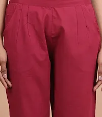 Women Casual Cotton Regular Fit Maroon   Trouser Pant-thumb3