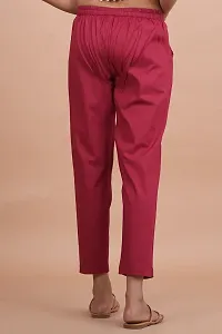 Women Casual Cotton Regular Fit Maroon   Trouser Pant-thumb1