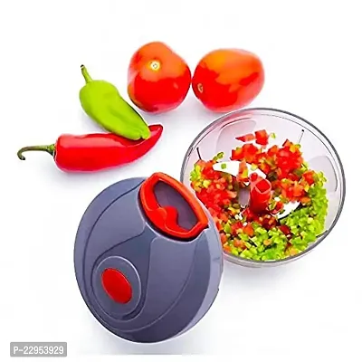 Vegetable  Fruit Manual Handy Chopper 450ML (Grey)-thumb5