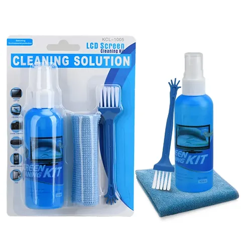 3 in 1 Screen Cleaning Kit with Brush and Micro Cloth for PC, laptops, LCD LED Mobiles and TV (80ML)
