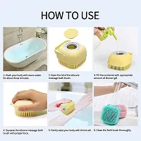 ANKEV Silicone Bath Body Brush Shower Scrubber, Mud  Dirt Remover with Shower Gel Dispenser Soft Massager with Non-toxic Brushes (Random Colors)-thumb1