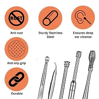 ANKEV Ear Cleaning tool, Ear wax remover SS tool kit, Reusable Ear cleaner buds, Ear cleaner gadgets, spring ear pick, wax remover for ears with Case-thumb1