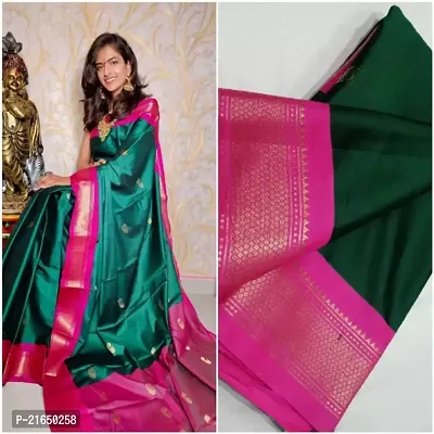 Embroidered Paithani Cotton Silk Saree with blouse.