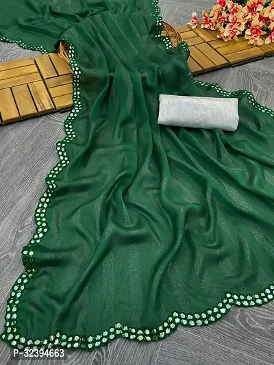 Elegant Green Art Silk Saree with Blouse piece For Women