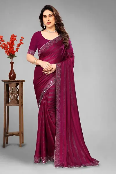 Glamorous Chiffon Saree with Blouse piece 