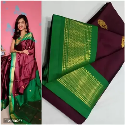 Embroidered Paithani Cotton Silk Saree with blouse.