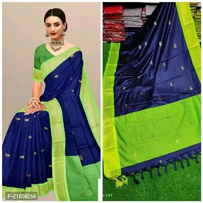 Embroidered Paithani Cotton Silk Saree with blouse.