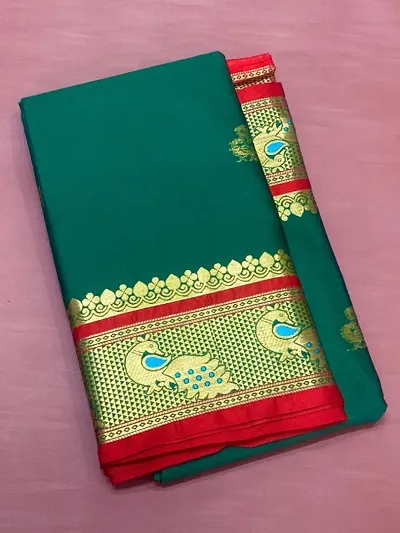 Paithani Cotton Silk Jacquard Sarees With Blouse Piece