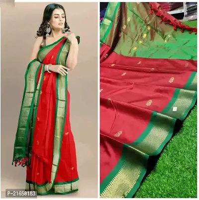 Embroidered Paithani Cotton Silk Saree with blouse.