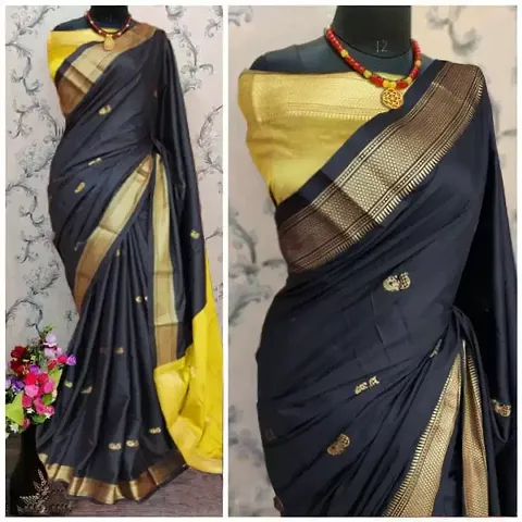 New In Cotton Silk Saree with Blouse piece 