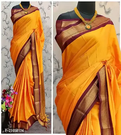 Embroidered Paithani Cotton Silk Saree with blouse.