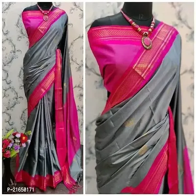 Embroidered Paithani Cotton Silk Saree with blouse.