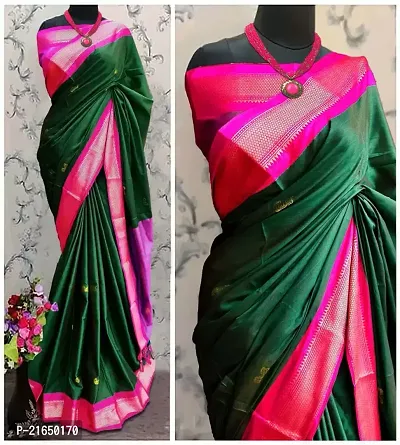 Embroidered Paithani Cotton Silk Saree with blouse.-thumb0