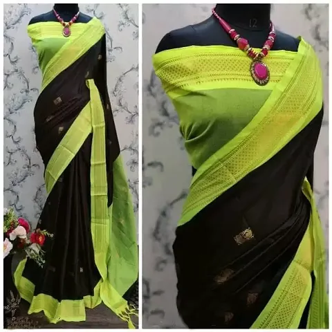 New In Cotton Silk Saree with Blouse piece 