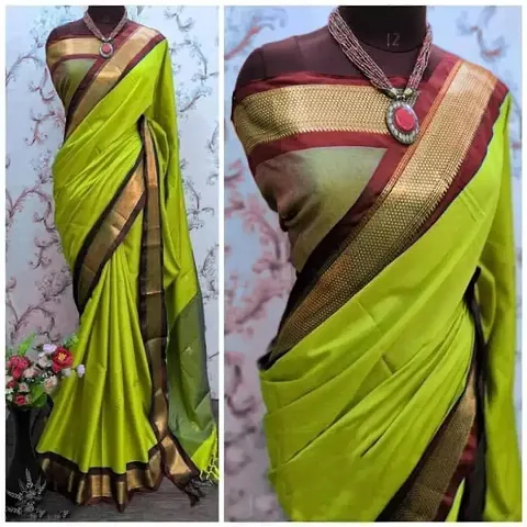 Hot Selling Cotton Silk Saree with Blouse piece 