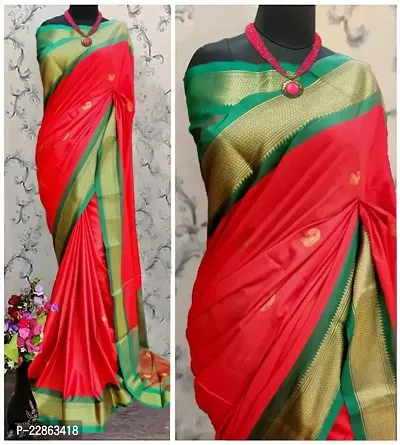 Fancy Cotton Silk Saree with Blouse Piece for Women