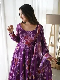 Stylish Georgette Printed Gown with Dupatta for Women-thumb2