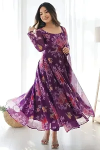 Stylish Georgette Printed Gown with Dupatta for Women-thumb4