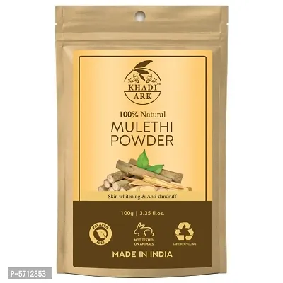 Khadi Ark Natural Mulethi Powder (Licorice Face Pack) for Natural skin Lightening  Brightening (100 gm)