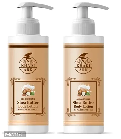 Khadi Ark Shea Butter Body Lotion Moisturizer for Soft  Smooth Skin&nbsp;(Pack of 2, 300 ml Each) 600 ml