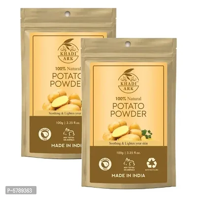 Khadi Ark 100% Natural Potato Powder For Soothing & Lighten Your skin (Pack of 2, 100 GM Each) (200 GM)-thumb0